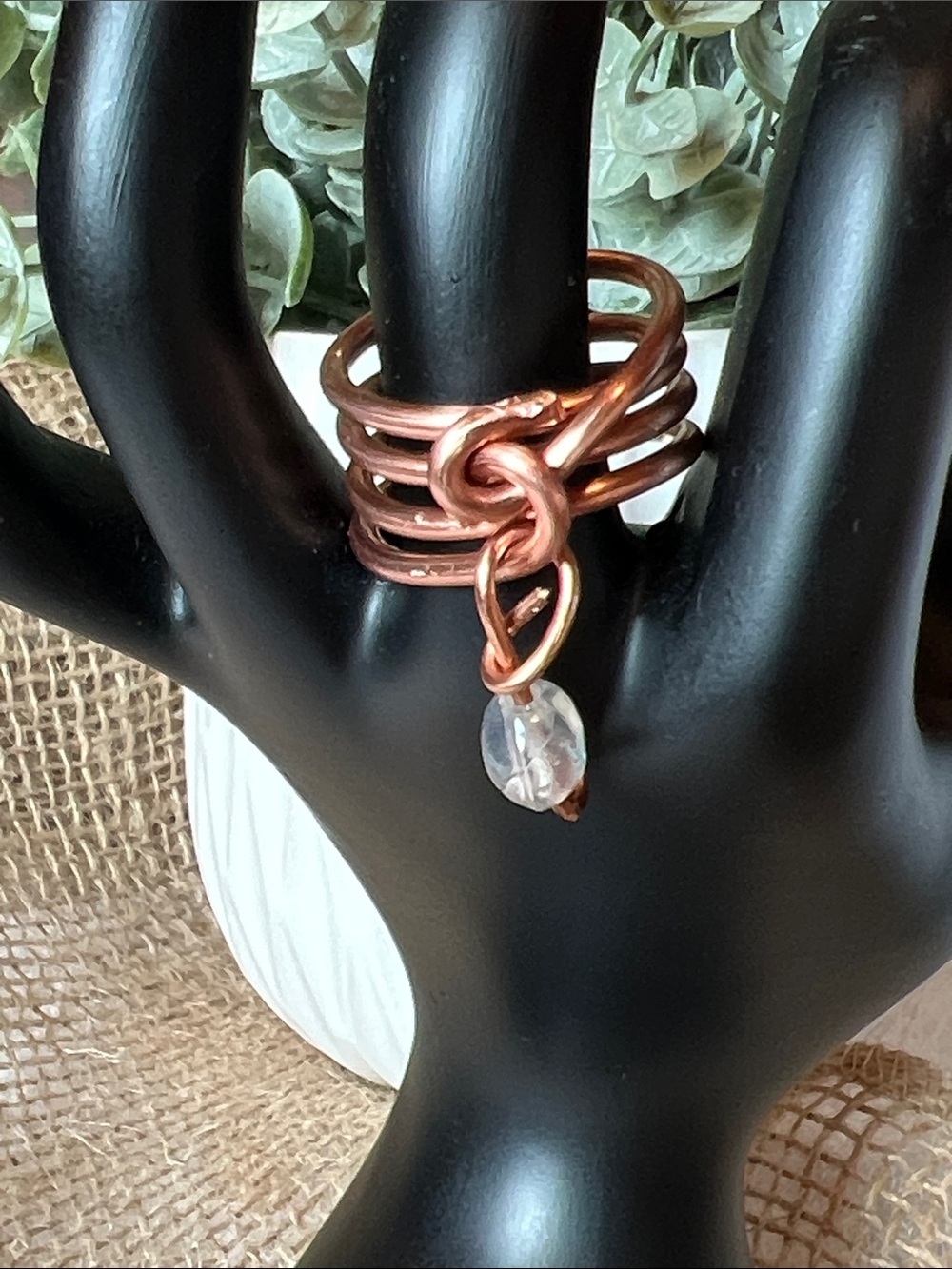 Copper Spiral Ring Size 8